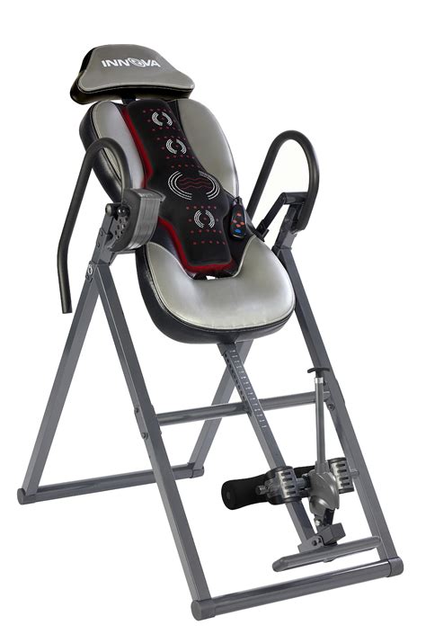 This inversion table is built with superior components including pressure-reducing specialty foam ankle supports, heavy-gauge steel materials, and a unique bed design that. . Inversion table innova
